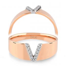 0,05 Karat V Harfi Pırlanta Yüzük