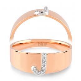 0,04 Karat J Harfi Pırlanta Yüzük