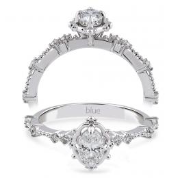 0,42 Karat Vintage Oval Pırlanta Tektaş Yüzük