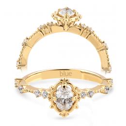 0,32 Karat Vintage Oval Pırlanta Tektaş Yüzük