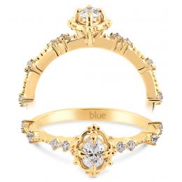 0,32 Karat Vintage Oval Pırlanta Tektaş Yüzük