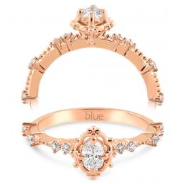 0,32 Karat Vintage Oval Pırlanta Tektaş Yüzük