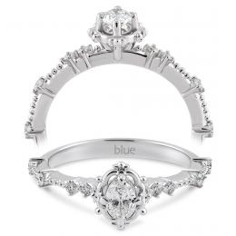 0,32 Karat Vintage Oval Pırlanta Tektaş Yüzük