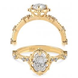 0,82 Karat Vintage Oval Pırlanta Tektaş Yüzük