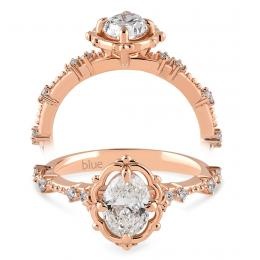 0,82 Karat Vintage Oval Pırlanta Tektaş Yüzük