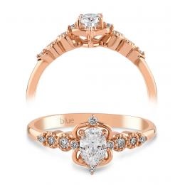 0,39 Karat Vintage Oval Pırlanta Tektaş Yüzük