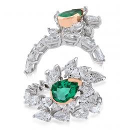 3,57 Karat Pırlanta Zümrüt Yüzük