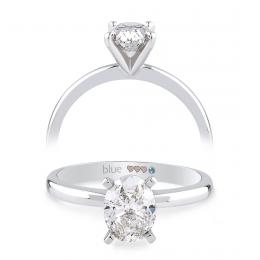 1,00 Karat Oval Pırlanta Tektaş Yüzük - H Renk