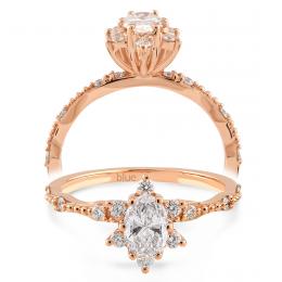 0,60 Karat Vintage Lotus Oval Pırlanta Tektaş Yüzük