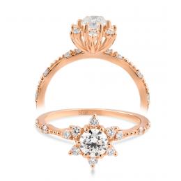 0,62 Karat Lotus Pırlanta Tektaş Yüzük