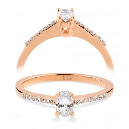 0,24 Karat Oval Pırlanta Tektaş Yüzük