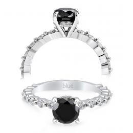 1,55 Karat Siyah Pırlanta Tektaş Yüzük