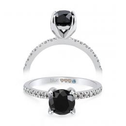 1,07 Karat Siyah Pırlanta Tektaş Yüzük