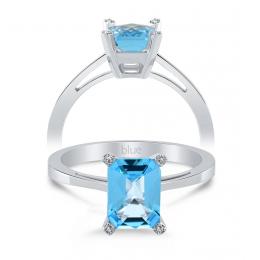 1,22 Karat Pırlanta Blue Topaz Yüzük