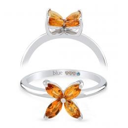 0,52 Karat Pırlanta Flower Sitrin Yüzük