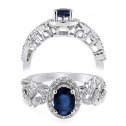 1,35 Karat Pırlanta Safir Yüzük