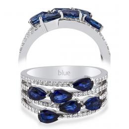 1,73 Karat Pırlanta Safir Yüzük