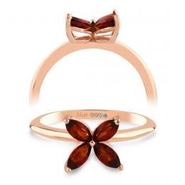 0,71 Karat Pırlanta Flower Garnet Yüzük